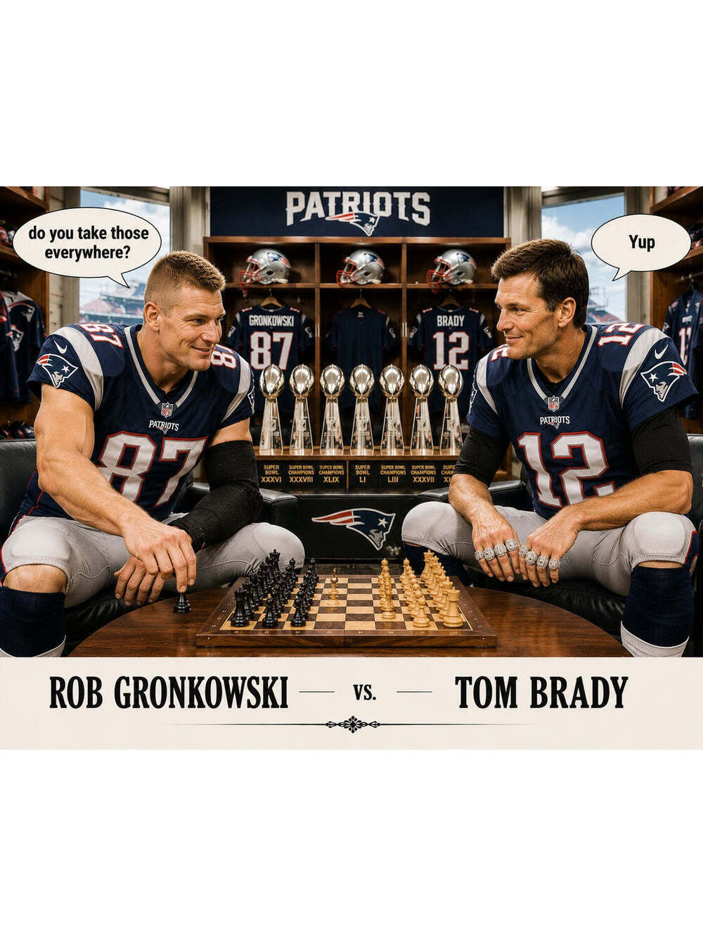 4339 Tom Brady vs Rob Gronkowski Across The Board Chess Brings Everyone Together